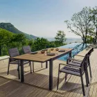Table d'extérieur extensible jusqu'à 200 cm avec plateau en teck - Finition Bobel Viadurini