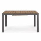 Table d'extérieur extensible jusqu'à 200 cm avec plateau en teck - Finition Bobel Viadurini
