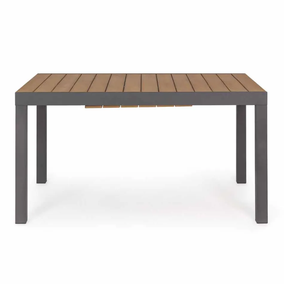 Table d'extérieur extensible jusqu'à 200 cm avec plateau en teck - Finition Bobel Viadurini