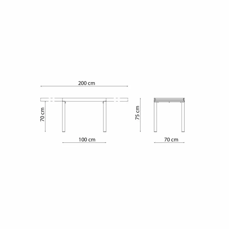 Table d'extérieur extensible jusqu'à 280 cm en métal Made in Italy - Dego Viadurini
