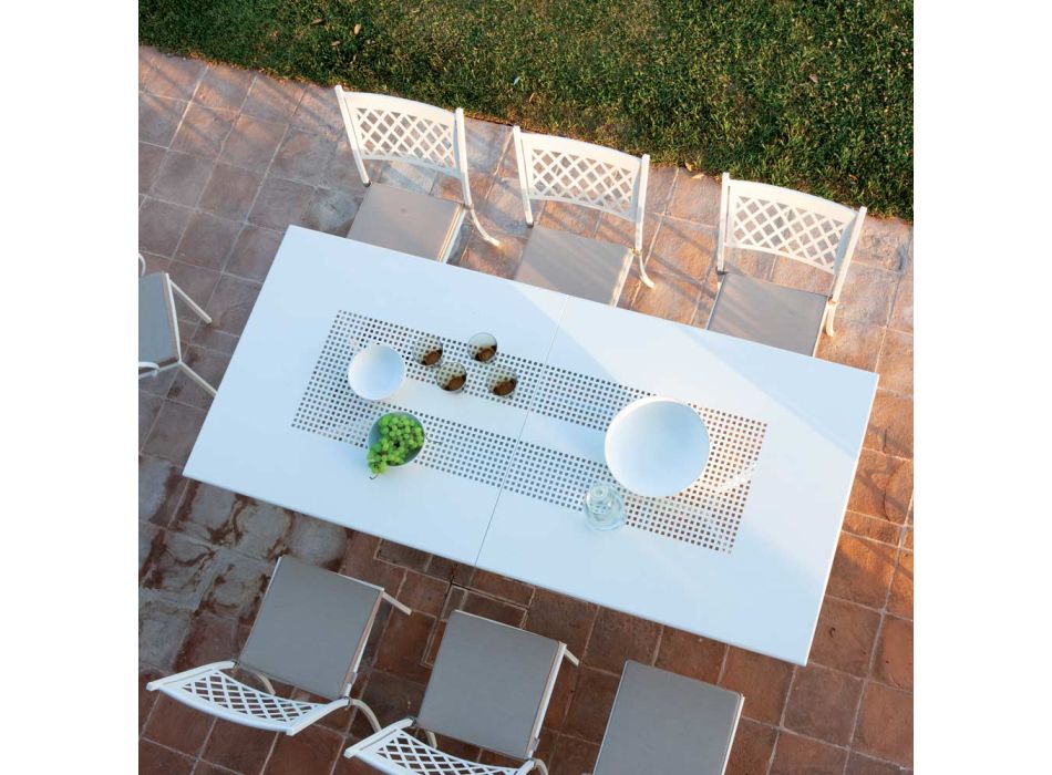 Table d'extérieur extensible jusqu'à 320 cm en acier galvanisé Made in Italy - Pearl Viadurini