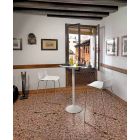 Table d'extérieur haute ronde en fonte et HPL Made in Italy - Condor Viadurini