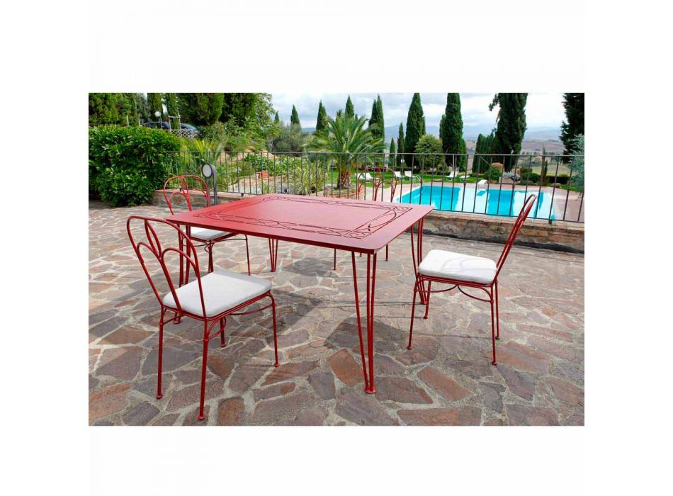 Table d'extérieur Artisan en fer peint Made in Italy - Zagato Viadurini