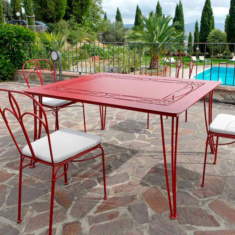 Table d'extérieur Artisan en fer peint Made in Italy - Zagato Viadurini