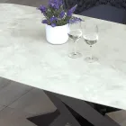 Table d'extérieur avec base en aluminium et plateau en HPL laminé 12 mm - Zefiro Viadurini