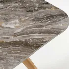 Table d'extérieur avec base en bois et plateau en céramique Orobico Luxe - Infinity Viadurini