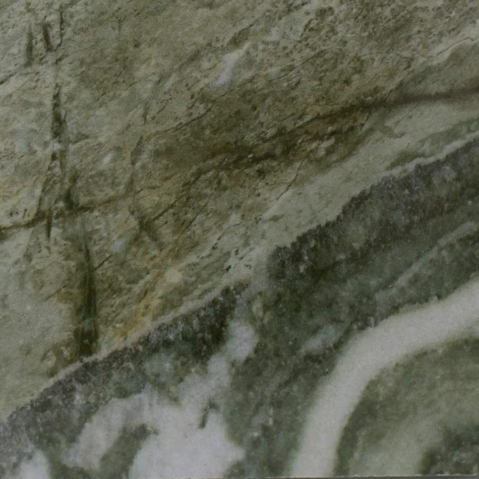 Table d'extérieur avec base en bois et plateau en céramique Royal Peacock - Infinity Viadurini