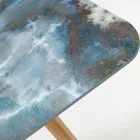 Table d'extérieur avec base en bois et plateau en céramique Thunderstorm - Infinity Viadurini