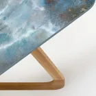 Table d'extérieur avec base en bois et plateau en céramique Thunderstorm - Infinity Viadurini