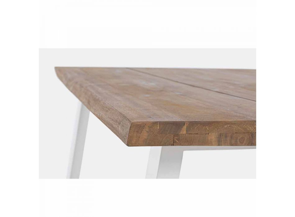 Table d'extérieur avec plateau en bois d'acacia et base en acier - Sunny Viadurini