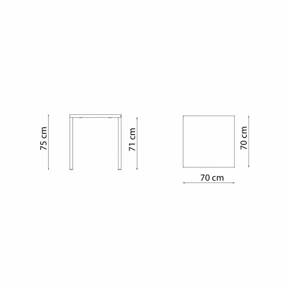 Table d'extérieur moderne empilable carrée en métal fabriquée en Italie - Aila Viadurini
