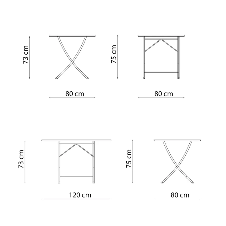 Table d'extérieur en acier galvanisé Made in Italy - Blair Viadurini