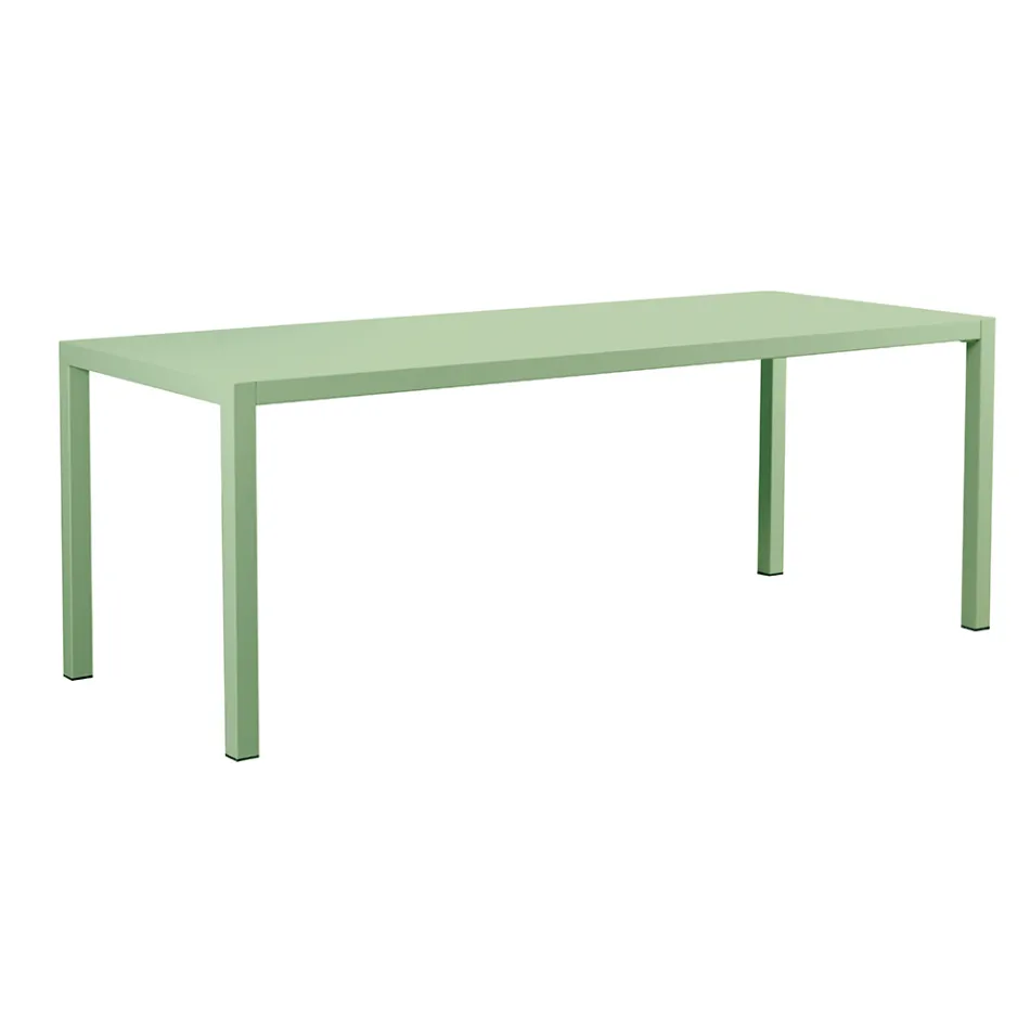 Table d'extérieur rectangulaire en acier galvanisé Made in Italy - Azul Viadurini