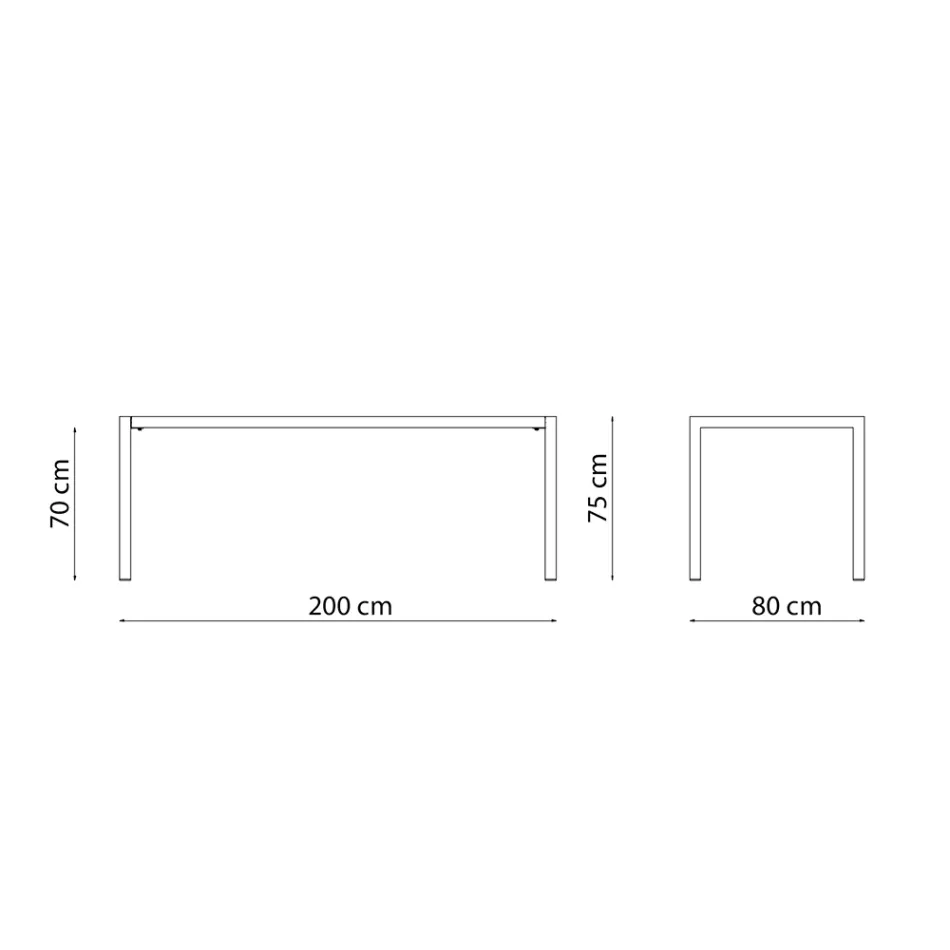Table d'extérieur rectangulaire en acier galvanisé Made in Italy - Azul Viadurini