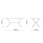 Table d'extérieur rectangulaire en acier galvanisé Made in Italy - Sibo Viadurini