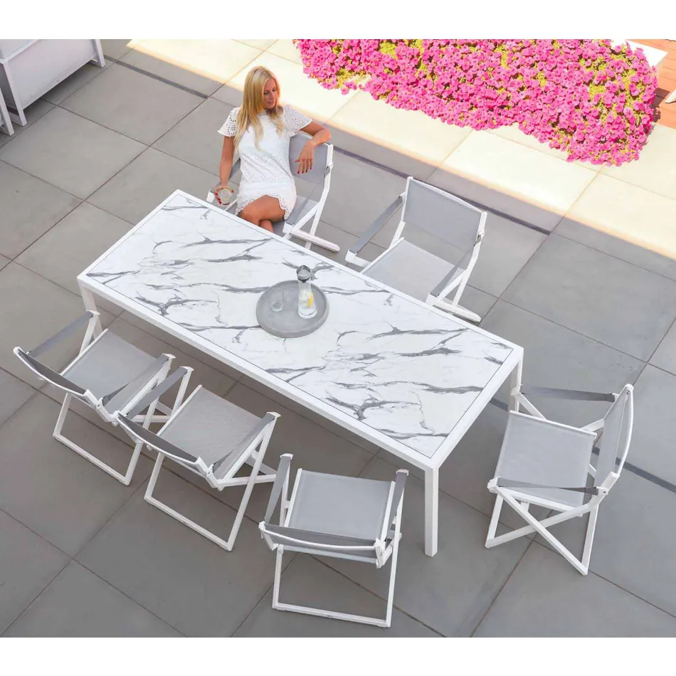 Table d'extérieur en aluminium au design moderne pour jardin - Mississippi2 Viadurini