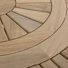 Table d'extérieur en teck avec plateau central pivotant, Homemotion - Dimitris Viadurini