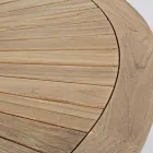 Table d'extérieur en teck avec plateau central pivotant, Homemotion - Dimitris Viadurini