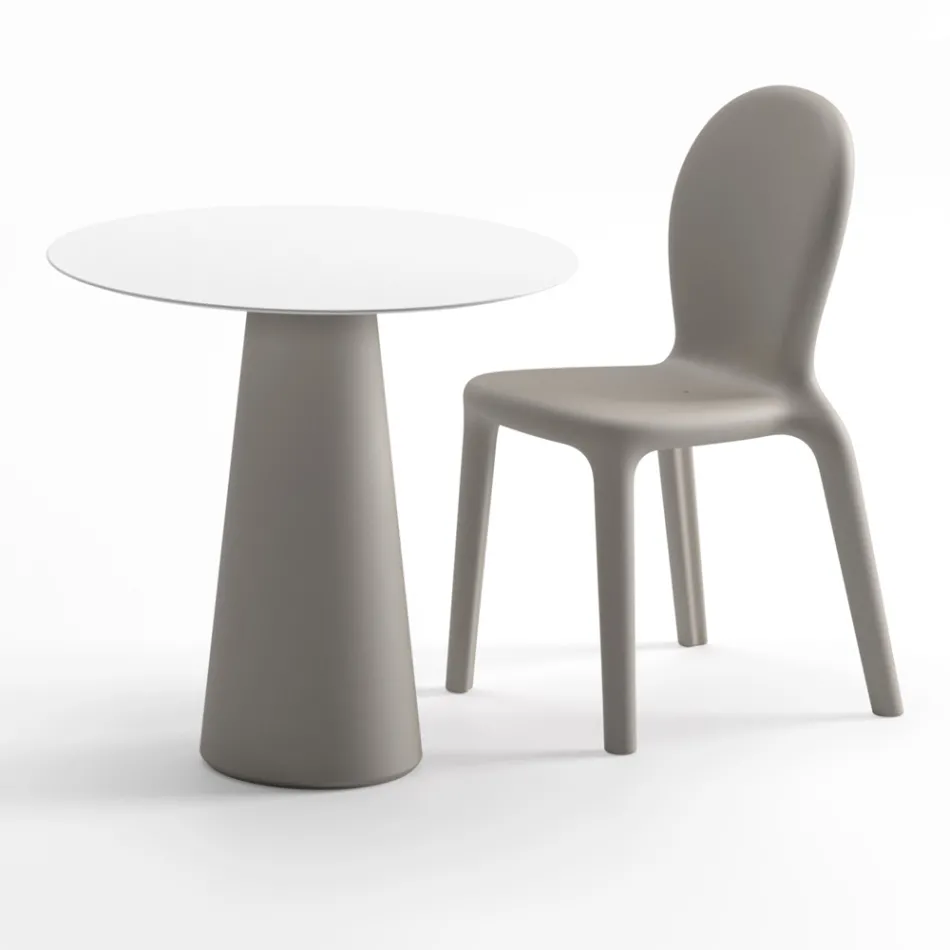 Table d'extérieur moderne en Hpl et polyéthylène mat fabriquée en Italie - Forlina Viadurini