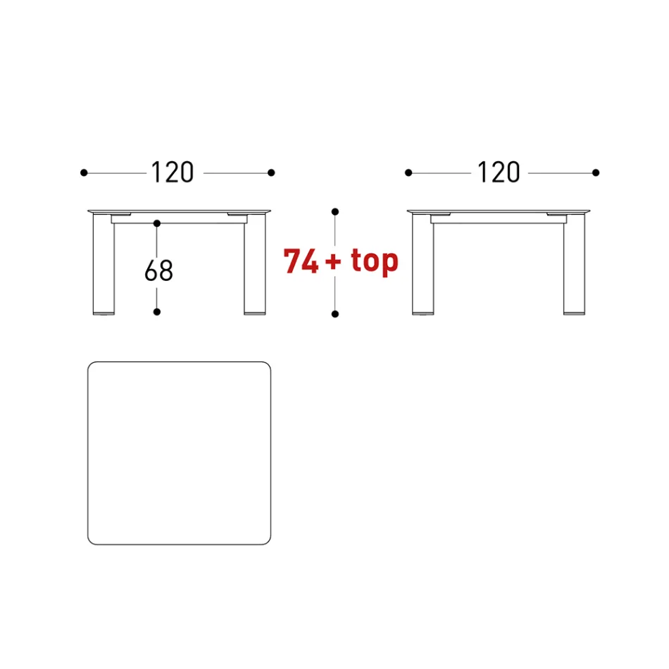 Table d'extérieur Plateau Hpl ou Céramique Made in Italy - Plinto by Varaschin Viadurini