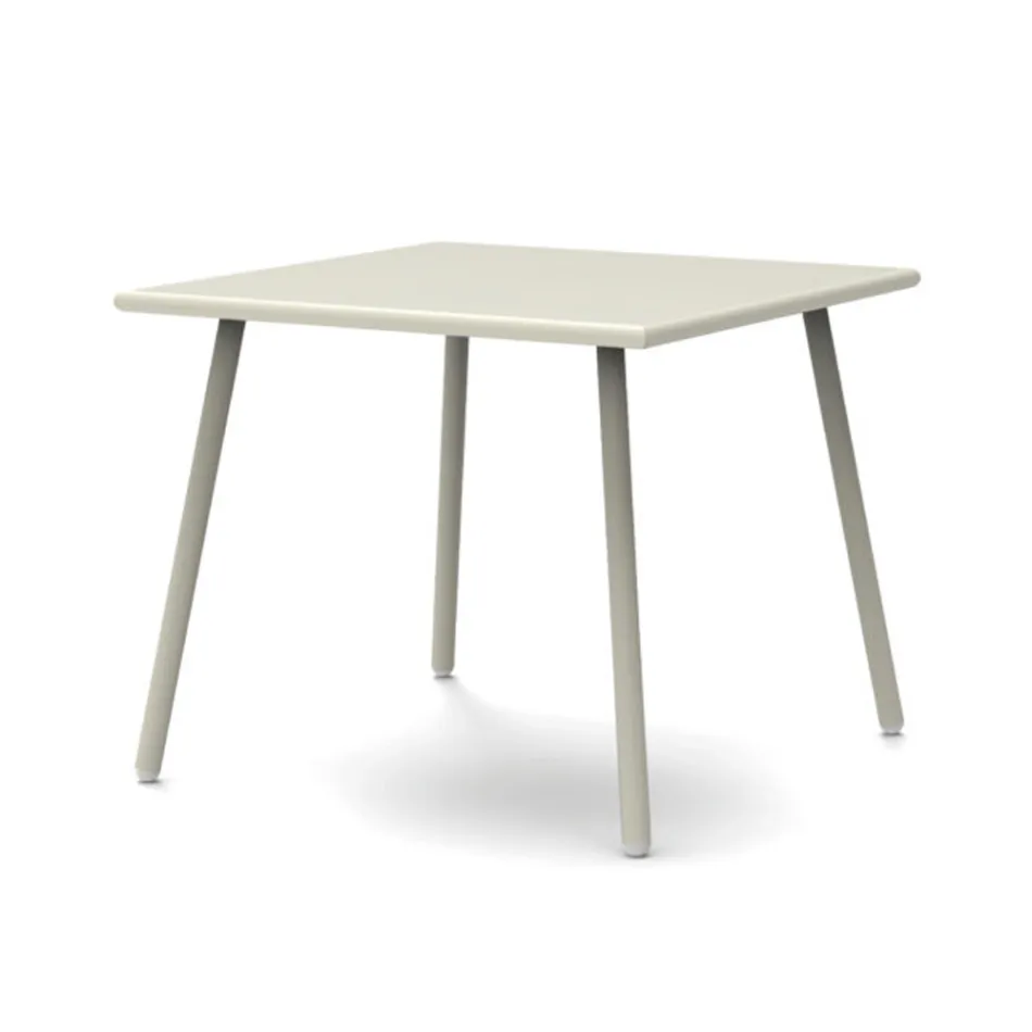 Table d'extérieur carrée en acier galvanisé Made in Italy - Elvia Viadurini