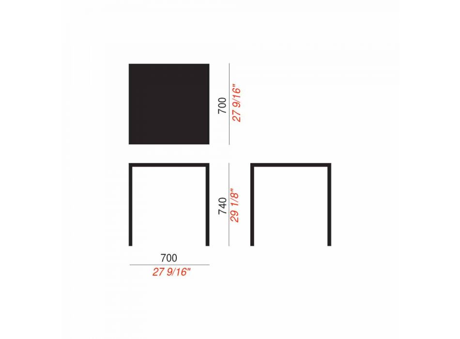 Table d'extérieur carrée fabriquée en Italie - Benedict Viadurini