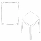 Table d'extérieur carrée pleine de Vondom en polypropylène, design Viadurini