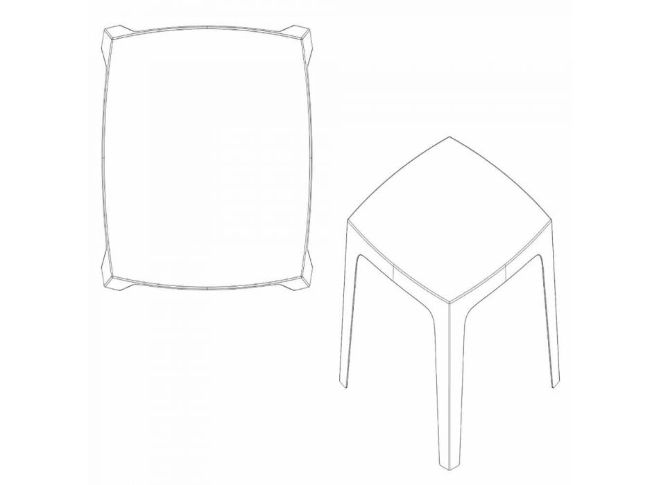 Table d'extérieur carrée pleine de Vondom en polypropylène, design Viadurini