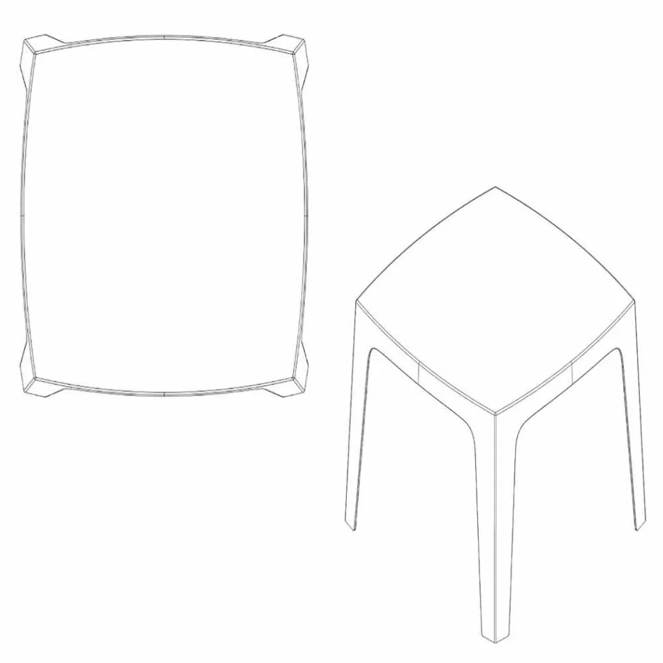 Table d'extérieur carrée pleine de Vondom en polypropylène, design Viadurini