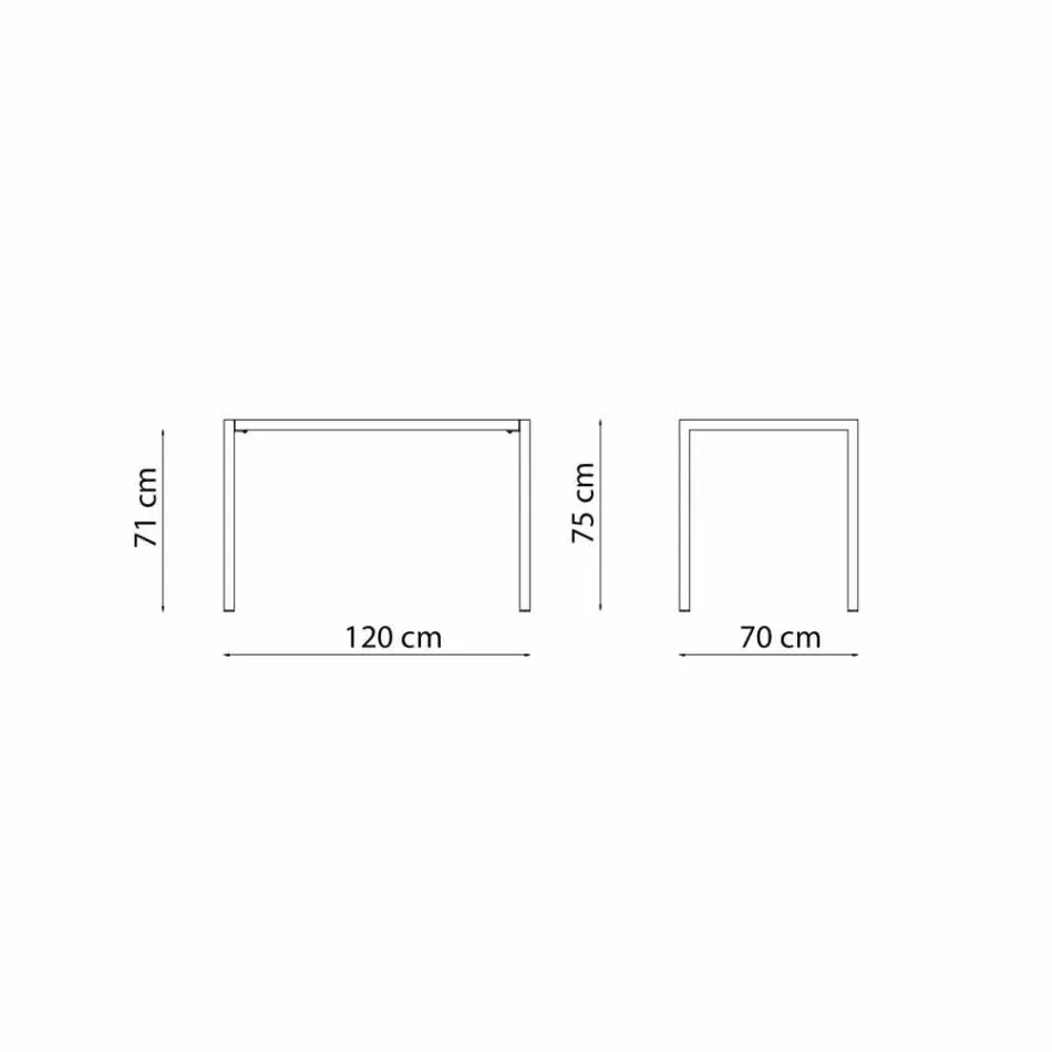 Table d'extérieur rectangulaire en métal autonivelante fabriquée en Italie - Binda Viadurini