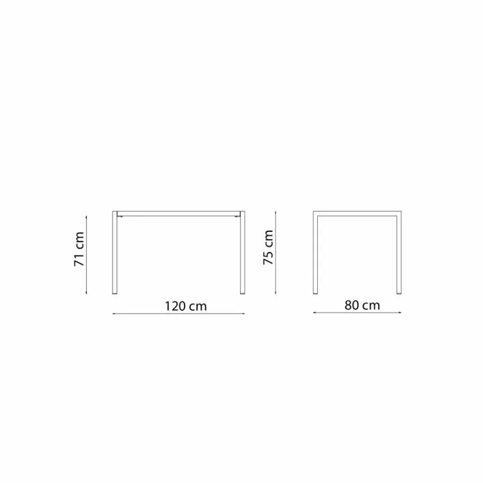 Table d'extérieur rectangulaire en métal autonivelante fabriquée en Italie - Binda Viadurini