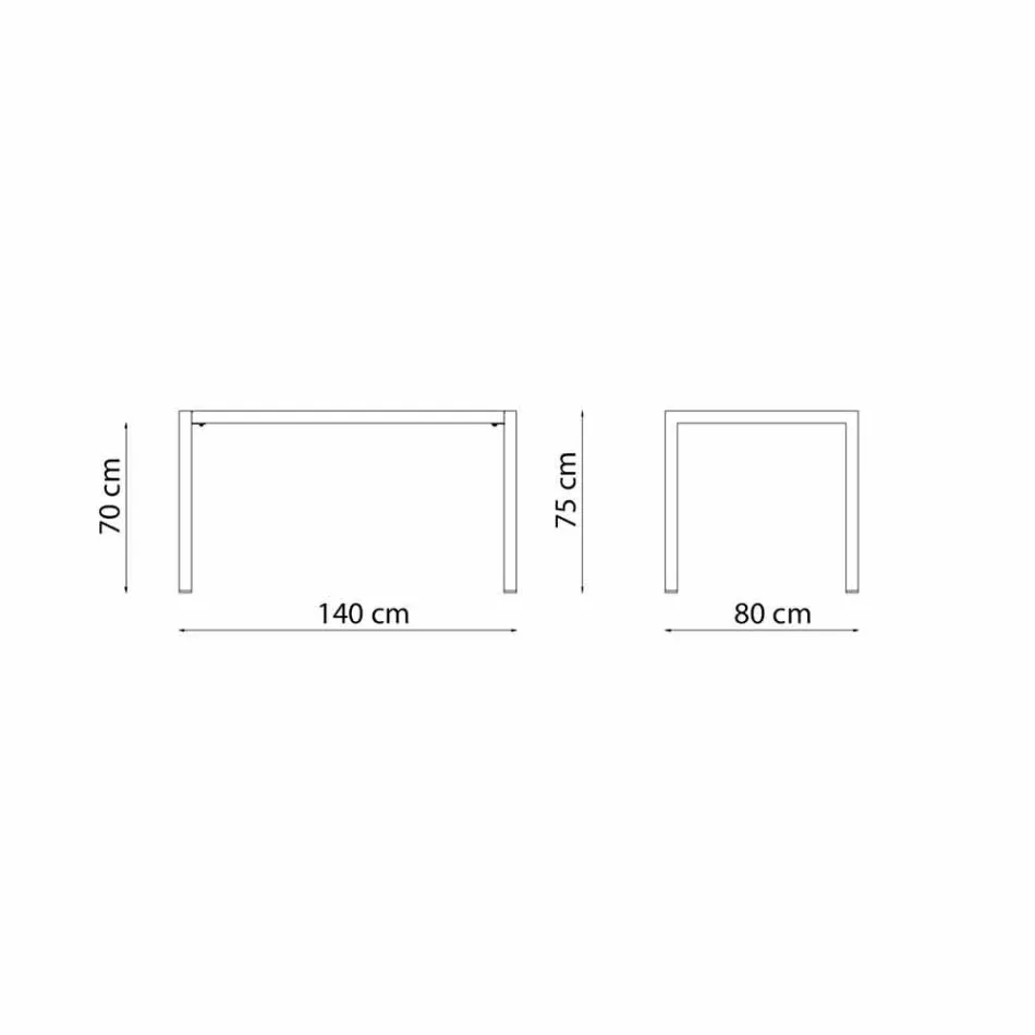 Table d'extérieur rectangulaire en métal autonivelante fabriquée en Italie - Binda Viadurini