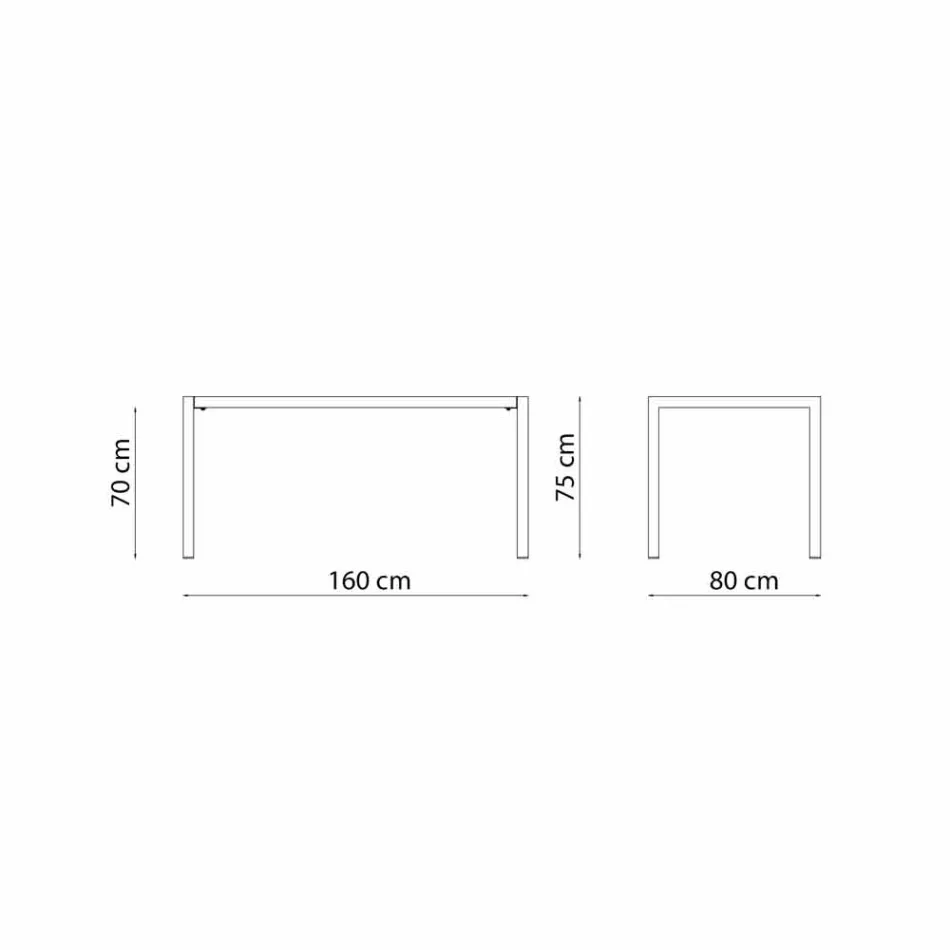Table d'extérieur rectangulaire en métal autonivelante fabriquée en Italie - Binda Viadurini