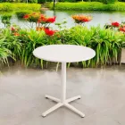 Table ronde d'extérieur diamètre 75 cm en aluminium beige - Brisea Viadurini