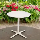 Table ronde d'extérieur diamètre 75 cm en aluminium beige - Brisea Viadurini