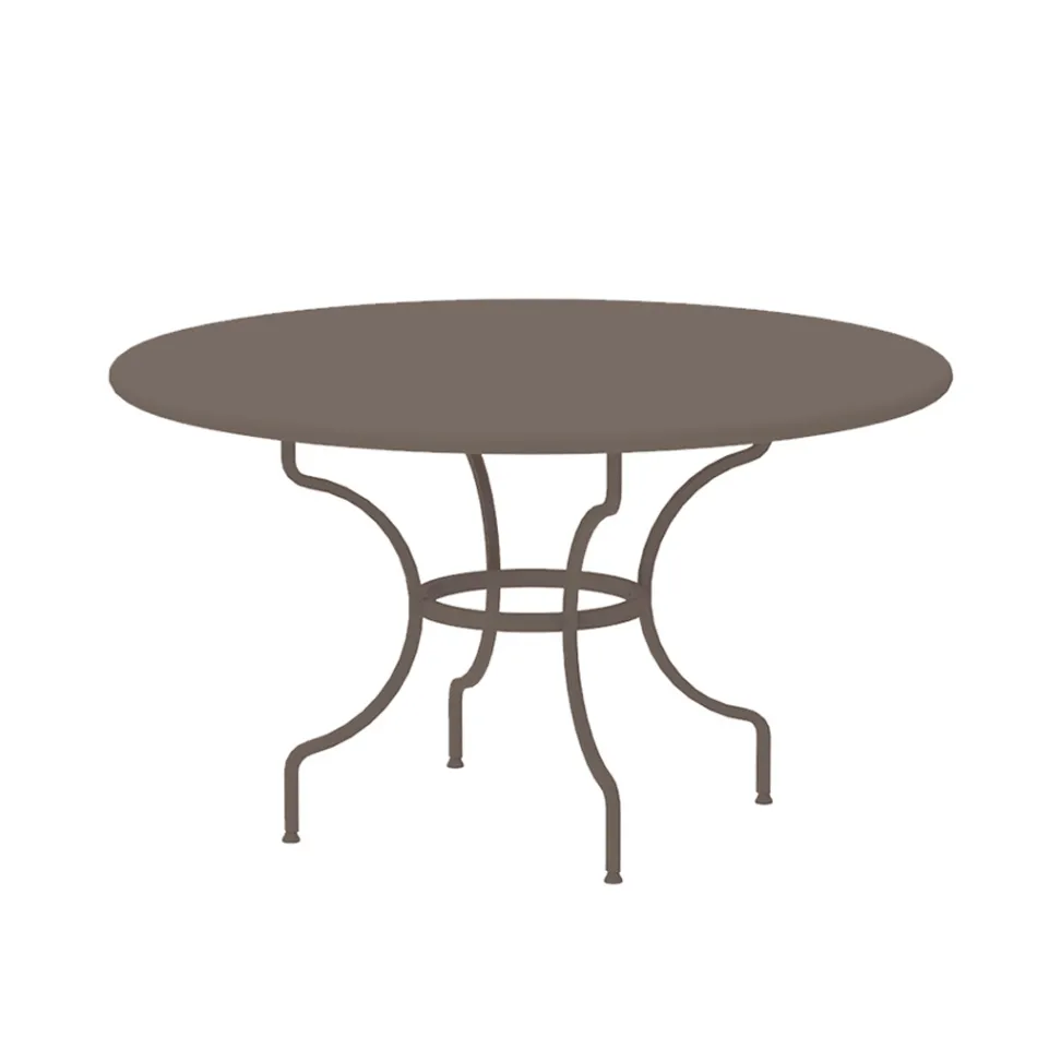 Table d'extérieur ronde en acier galvanisé Made in Italy - Sibo Viadurini