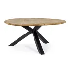 Table d'extérieur ronde en teck avec piètement en aluminium, Homemotion - Selenia Viadurini