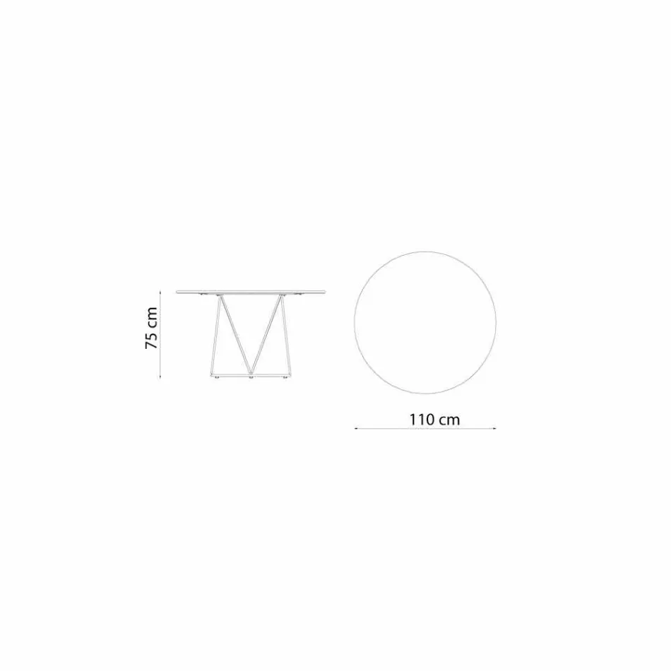 Table d'extérieur ronde moderne en métal peint Made in Italy - Ibra Viadurini