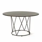 Table d'extérieur ronde moderne en métal peint Made in Italy - Ibra Viadurini