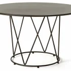 Table d'extérieur ronde moderne en métal peint Made in Italy - Ibra Viadurini