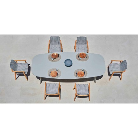Table d'extérieur design Varaschin Ellisse en aluminium coloré Viadurini