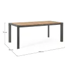 Table de jardin 180x90 cm avec piètement en aluminium et plateau en teck - Mean Viadurini