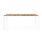 Table de jardin 180x90 cm avec piètement en aluminium et plateau en teck - Mean Viadurini