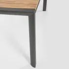 Table de jardin 180x90 cm avec piètement en aluminium et plateau en teck - Mean Viadurini