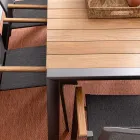 Table de jardin 180x90 cm avec piètement en aluminium et plateau en teck - Mean Viadurini