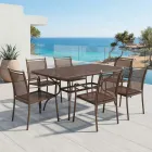 Table de jardin en treillis métallique de 180 cm, fabriquée en Italie - Lirion Viadurini