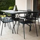 Table de jardin en treillis métallique de 180 cm, fabriquée en Italie - Lirion Viadurini