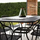 Table de jardin en treillis métallique de 180 cm, fabriquée en Italie - Lirion Viadurini