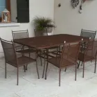 Table de jardin en treillis métallique de 180 cm, fabriquée en Italie - Lirion Viadurini