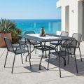 Table de jardin en treillis métallique de 180 cm, fabriquée en Italie - Lirion